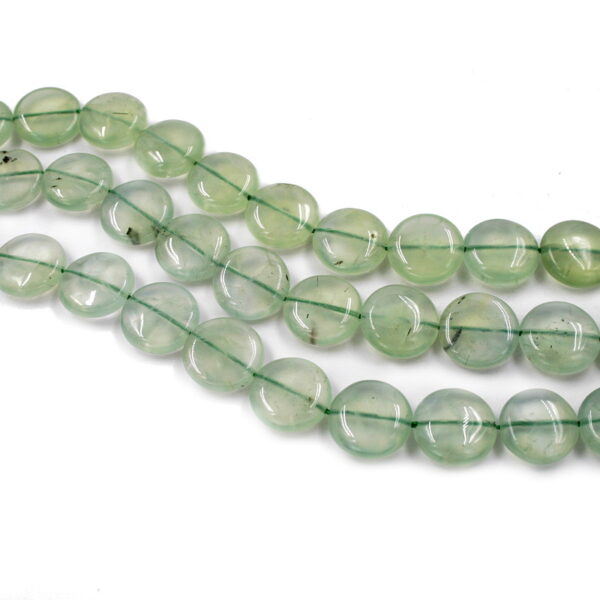 Green Tourmalinated Quartz strands coin shape size 16mm