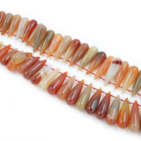 Red Agate strands drop shape size 27x8mm