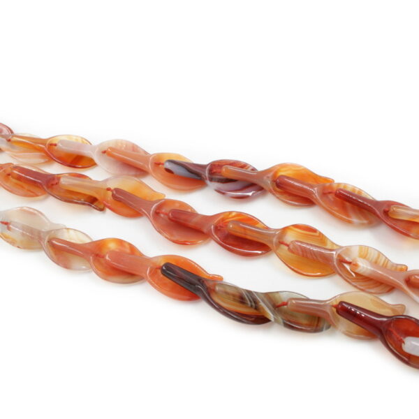 Red Agate strands tulip shape size 40x14mm