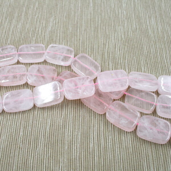 Quarzo rosa fili rettangoli 25x18mm