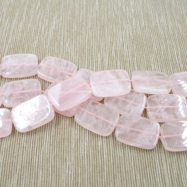 Quarzo rosa fili rettangoli 30x22mm