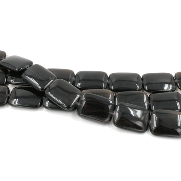 Smoky Quartz strands convex rectangular shape size 30x22mm