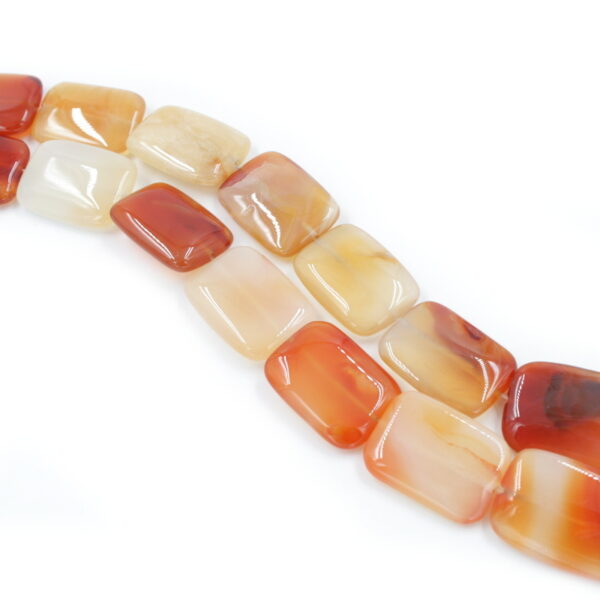 Red Agate strands rounded rectangular shape size 30x22x7mm