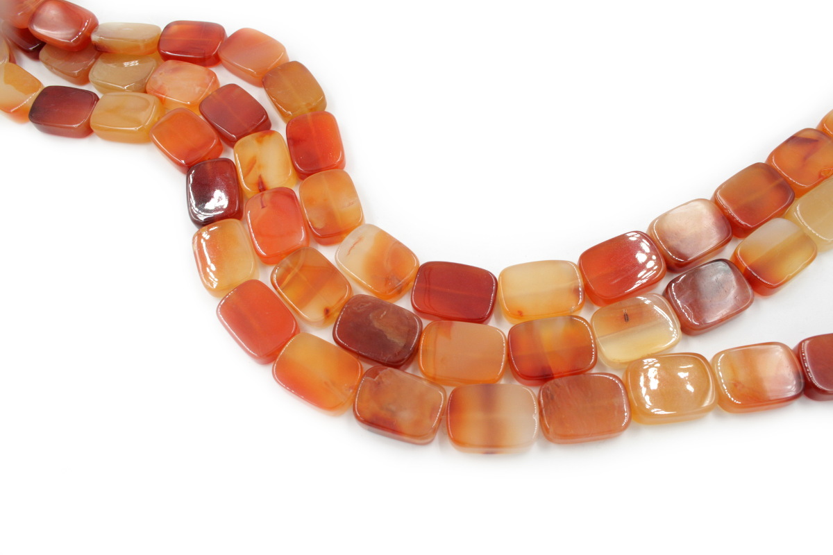 Red Agate strands rectangular shape size 25x18x6mm