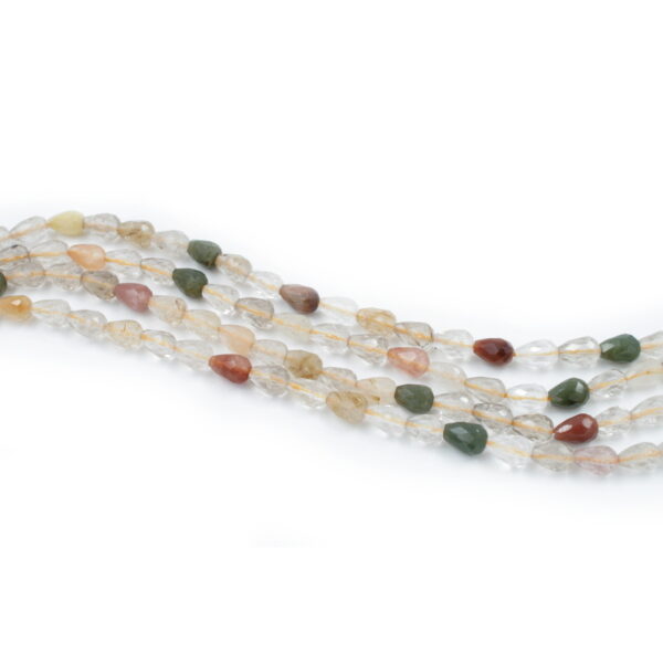 Quarzo rutilato fili drop sfaccettati 6x9mm