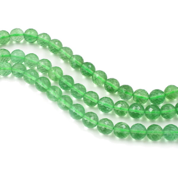 Fluorite strands faceted round shape size 10mm