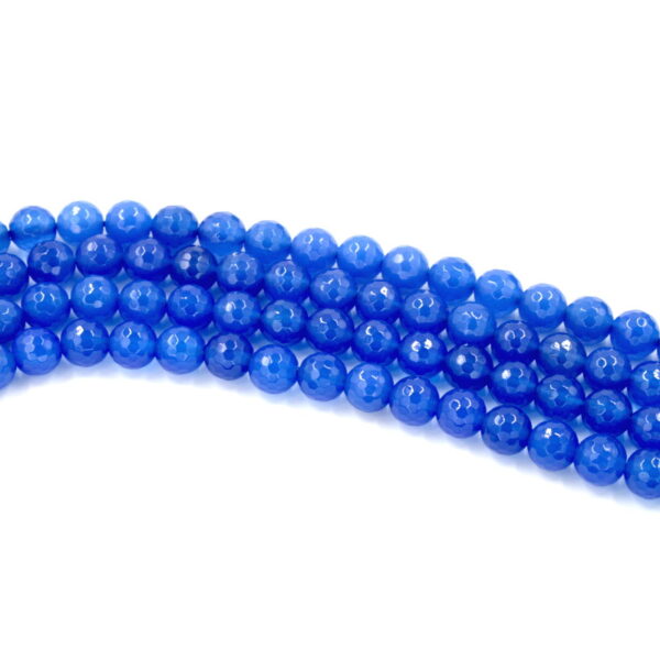 Agata blu fili round sfaccettati 10mm