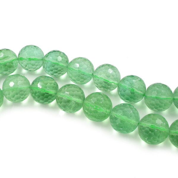 Fluorite strands faceted round shape size 20mm - Green & Multicolor