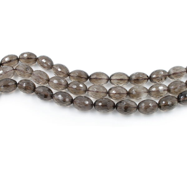Quarzo fumè fili olive sfaccettate 16x12mm