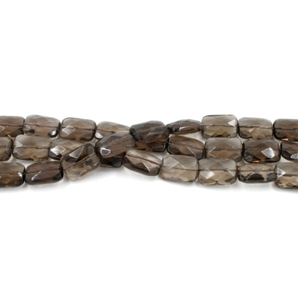 Smoky Quartz strands faceted rectangular shape size 18x13mm
