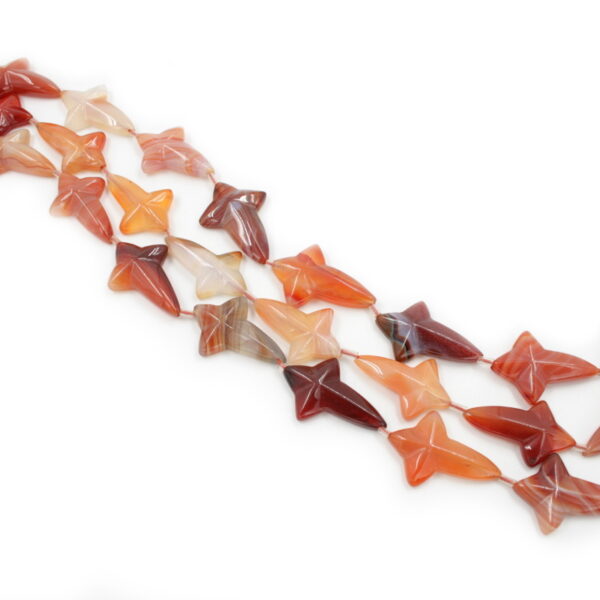 Red Agate strands stylized crosses shape size 20x30mm