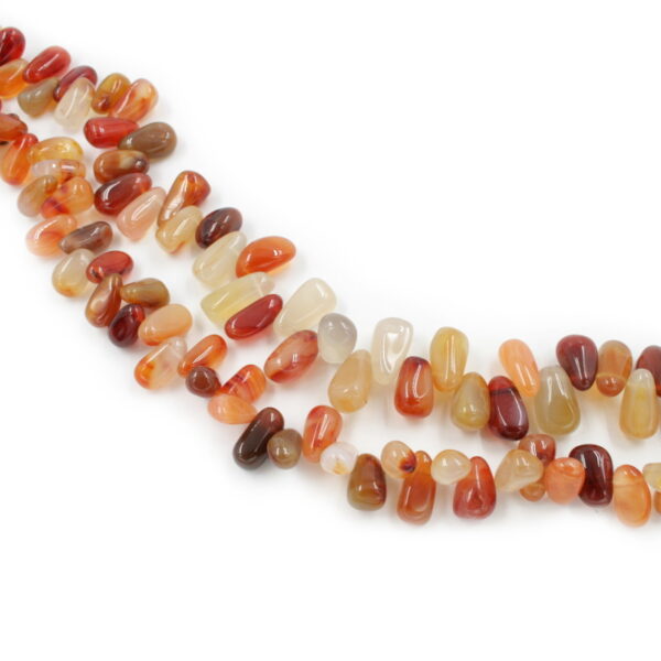 Red Agate strands stone shape size 20x10mm - Lateral Hole