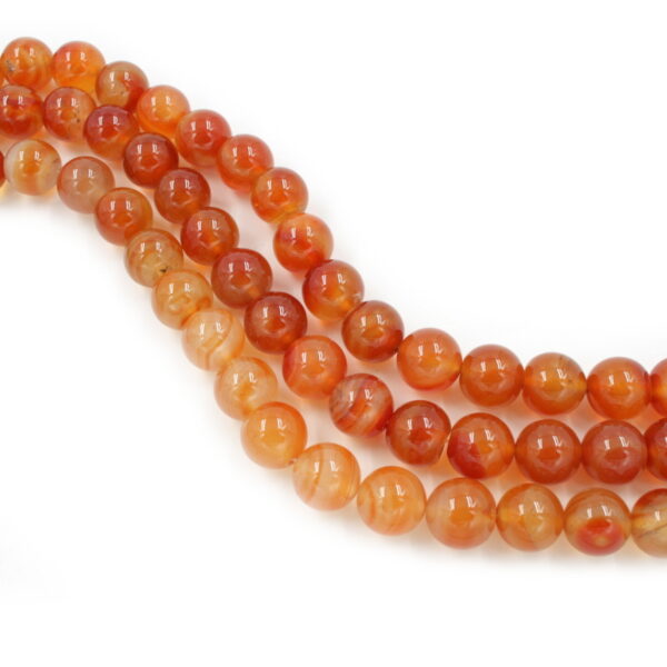 Red Agate strands round shape size 14mm - Multicolor