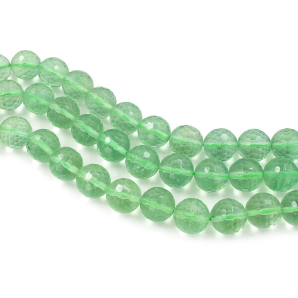 Fluorite strands faceted round shape size 14mm