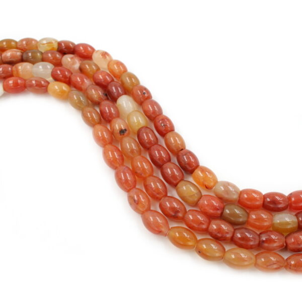 Red Agate strands olive shape size 12x10mm
