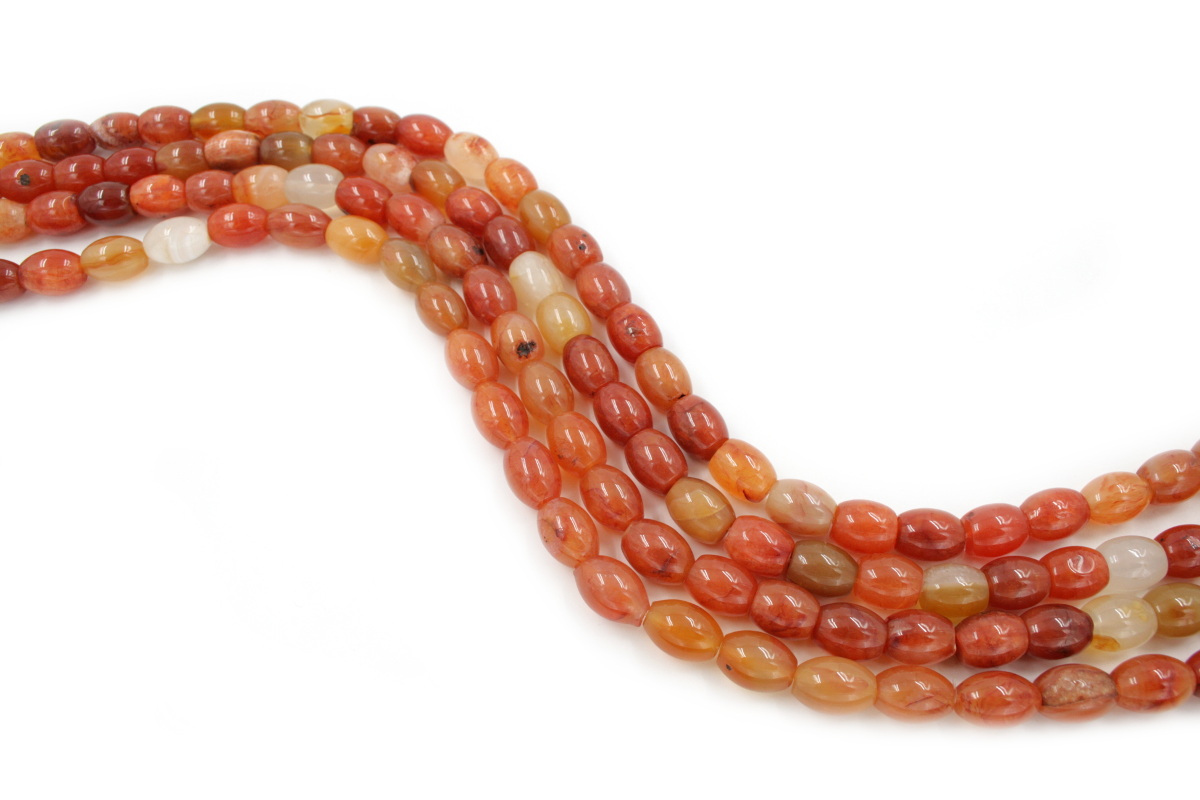 Red Agate strands olive shape size 12x10mm