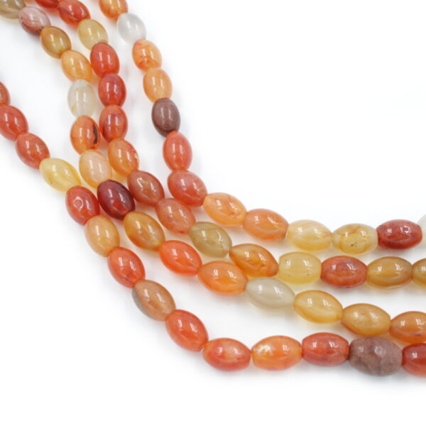 Red Agate strands olive shape size 14x10mm