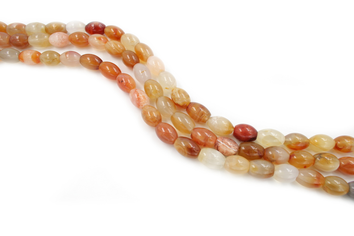 Red Agate strands olive shape size 16x12mm