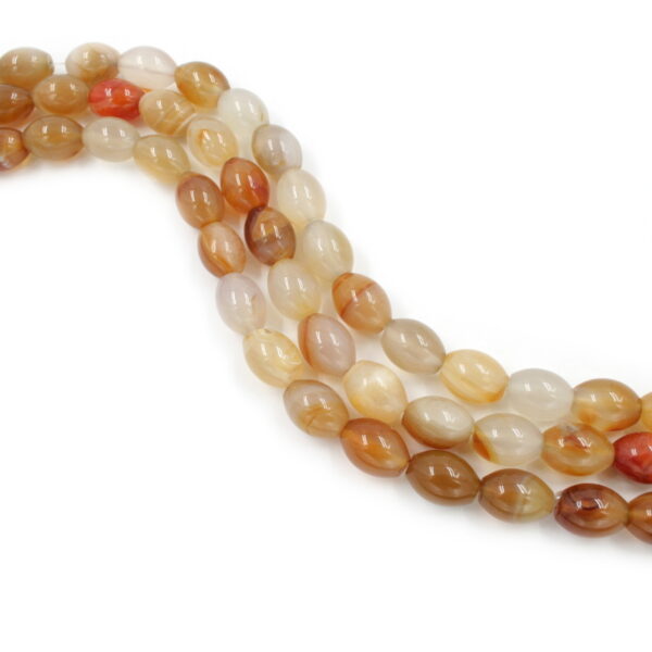 Red Agate strands olive shape size 18x13mm