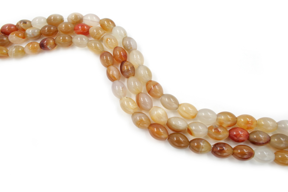 Red Agate strands olive shape size 18x13mm