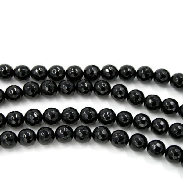 Agata Nera fili tondi sfaccettati 3mm a 20mm