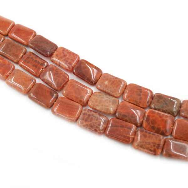 Fire agate strands rectangulars shape size 18x13mm