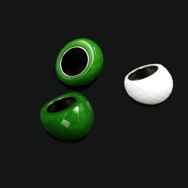 Anello argento pietra dura sfaccettata