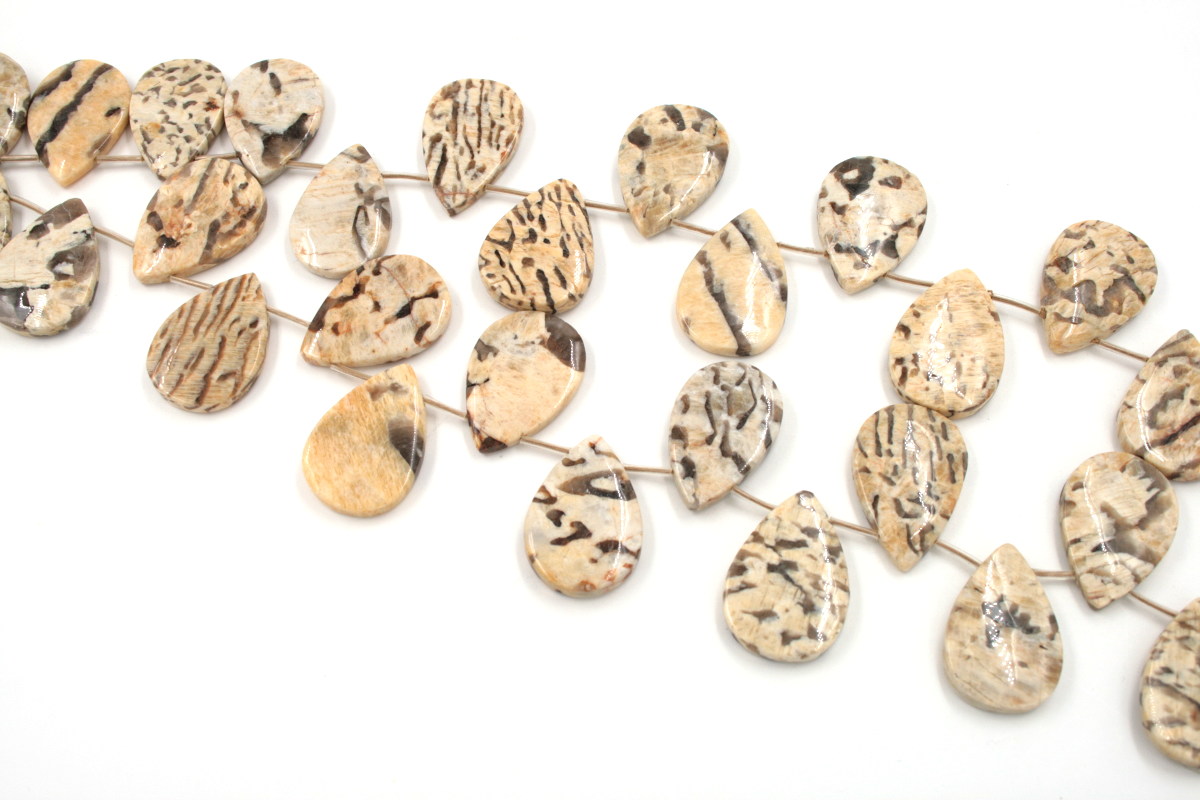 Feldpath strands flat drop shape size 40x30mm Lateral Hole