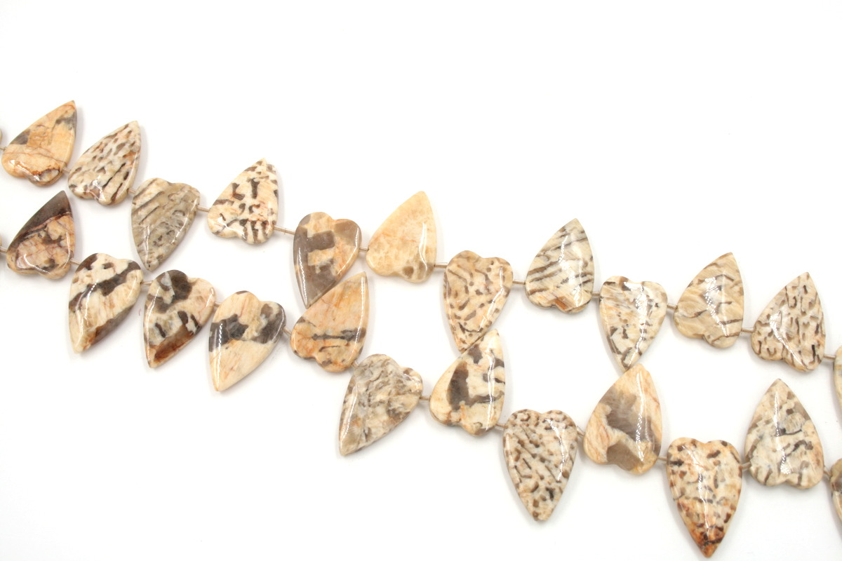 Feldpath strands flat heart shape size 30x20mm Lateral Hole