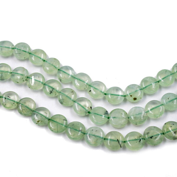 Green Tourmalinated Quartz strands coin shape size 10mm