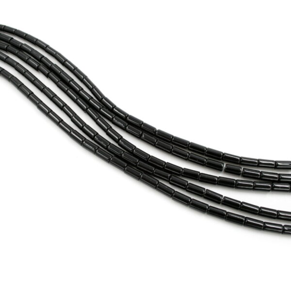 Black agate strands cylindircal shape size 8x4mm