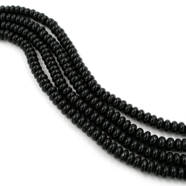 Black agate strands washer shape size 8x4mm