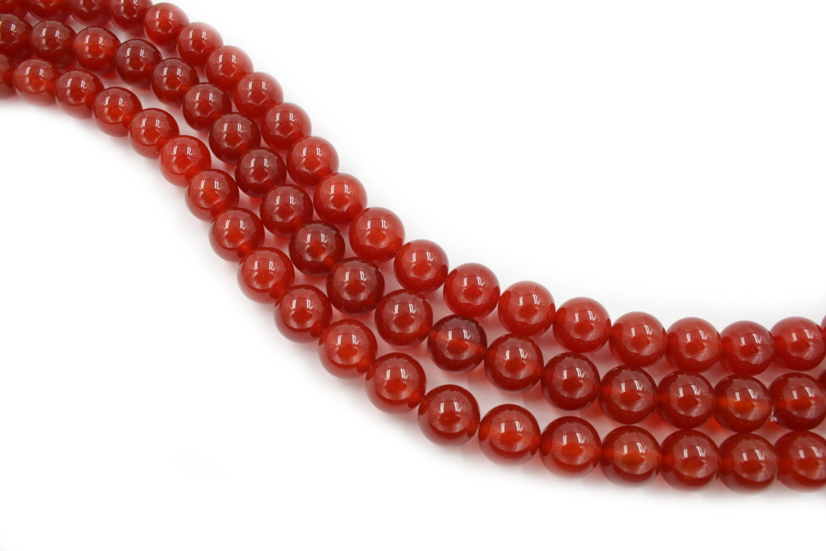 Red Agate strands round shape size 14mm