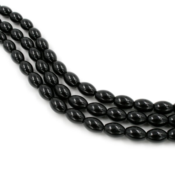 Agata nera fili olive 14x10mm