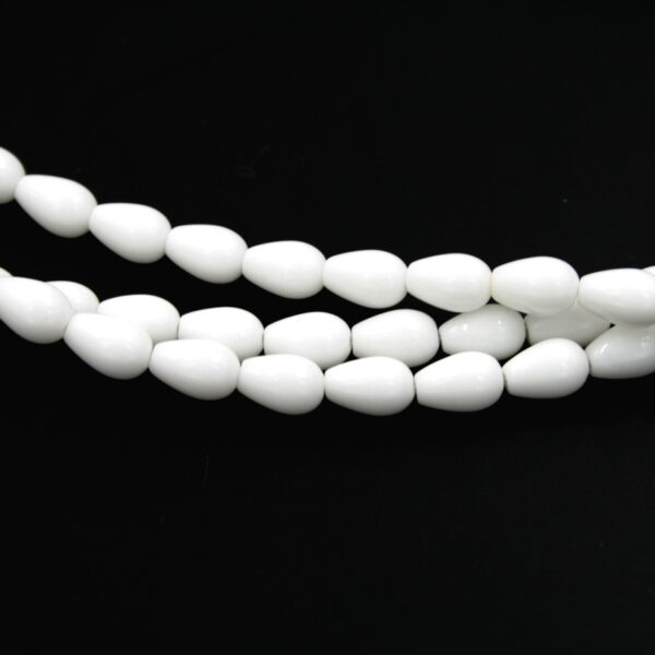 White Agate strands drop shape size 9x6mm