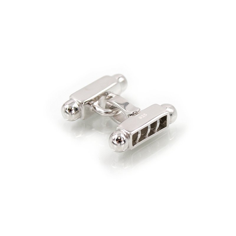 Sterling silver clasp H shape with 3 hooks - Rhodium Bath