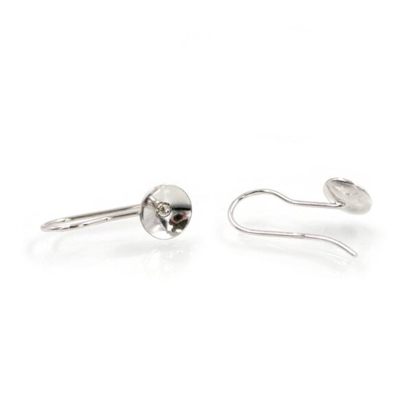 Sterling silver earrings with cups 8mm - Rhodium Bath