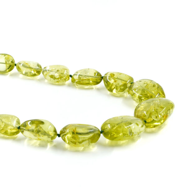 Green Colombian Amber gradation strands stone shape