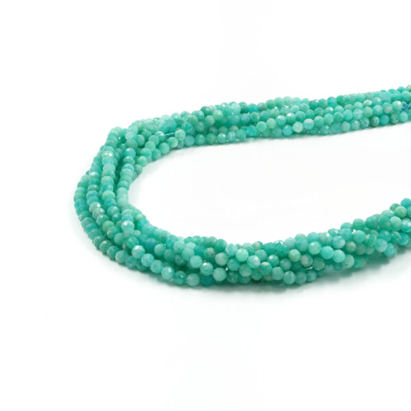 Amazonite strands faceted round shape size 4mm