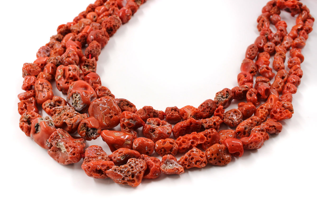 Mediterranean Coral gradation strands tumbles shape