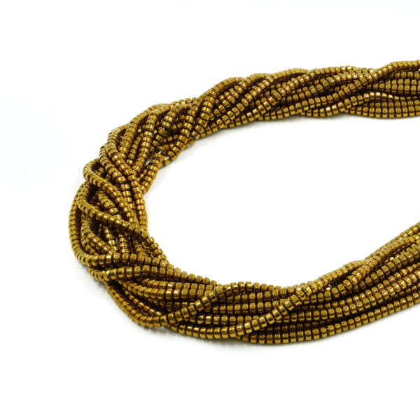 Hematite strands washer shape size 3x2mm - Golden Color