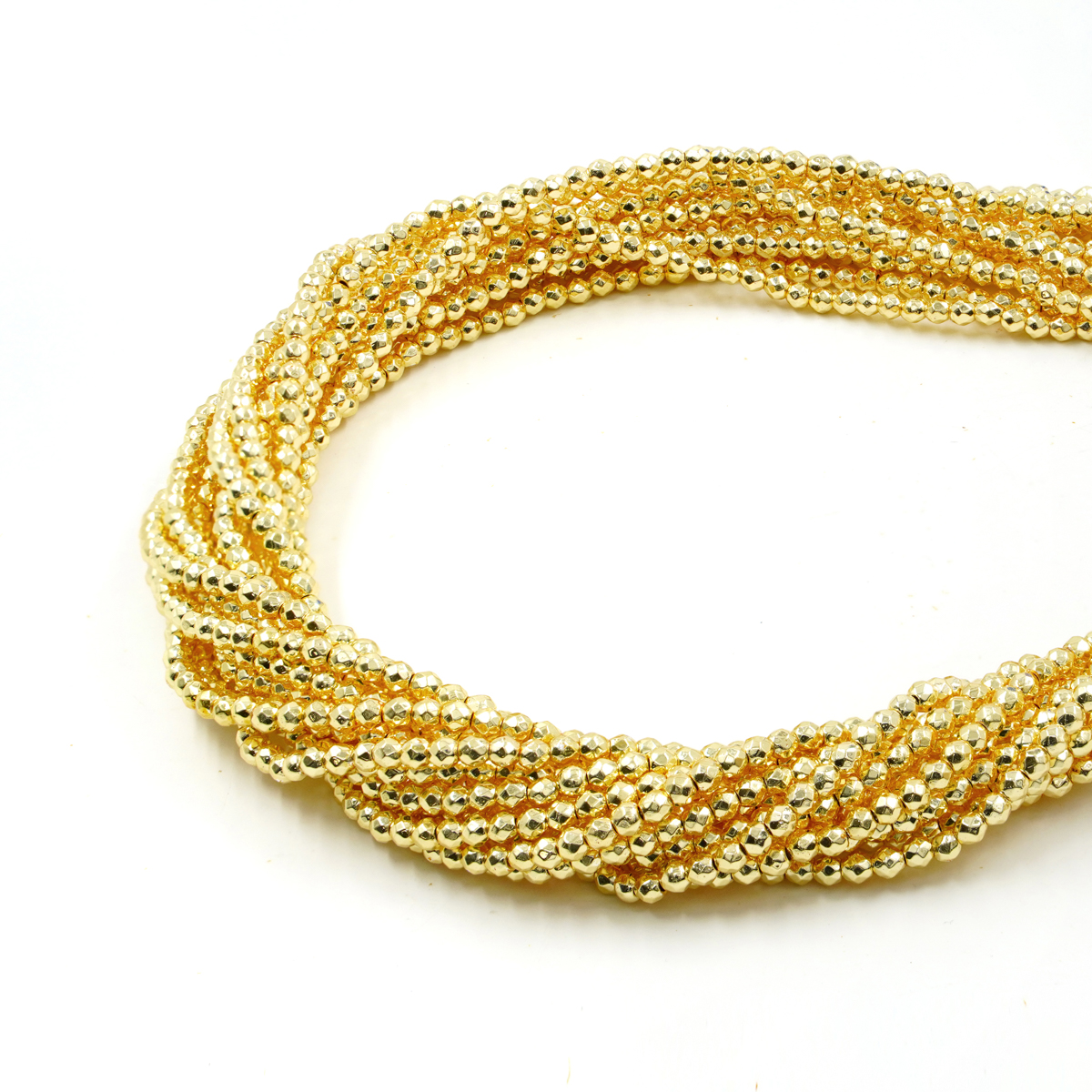 Ematite fili round sfaccettati 3mm oro