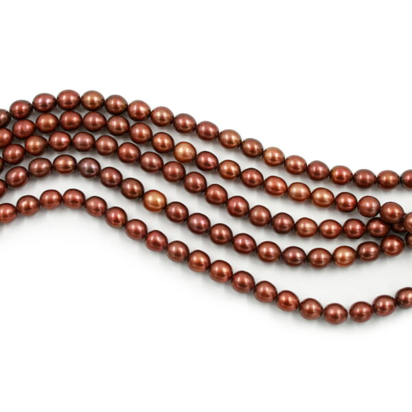 Fresh Water Pearls rice shape size 9-9&frac12;mm +/-47Gr - Chocolate Color