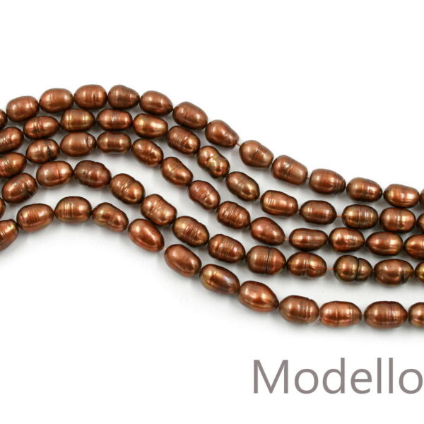 Fresh Water Pearls rice shape size 8-9mm +/-50Gr - Chocolate Color
