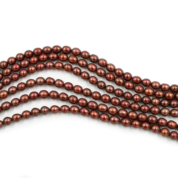 Fresh Water Pearls rice shape size 7&frac12;-8mm +/-36Gr - Chocolate Color