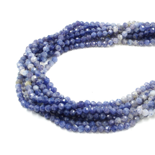 Multicolor Iolite strands faceted round shape size 6mm