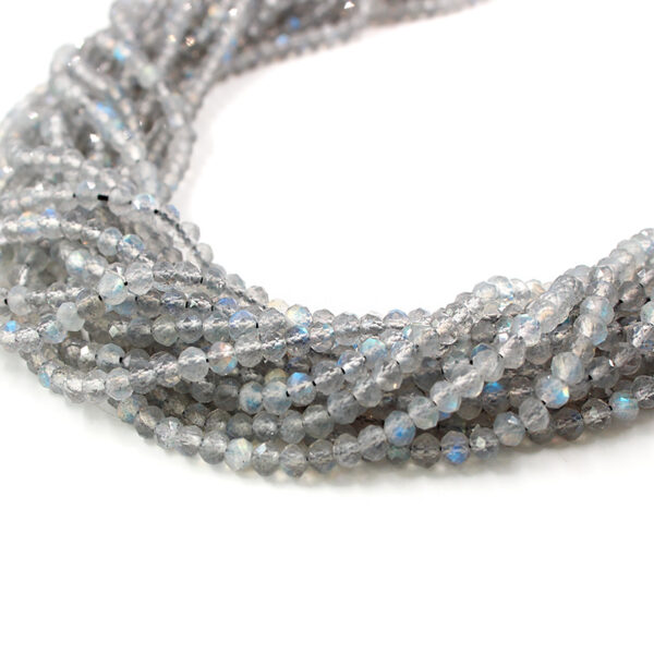 Labradorite strands faceted washer shape size 4x3mm