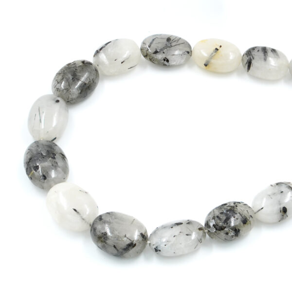 Black rutilated quartz strands stone shape various measures
