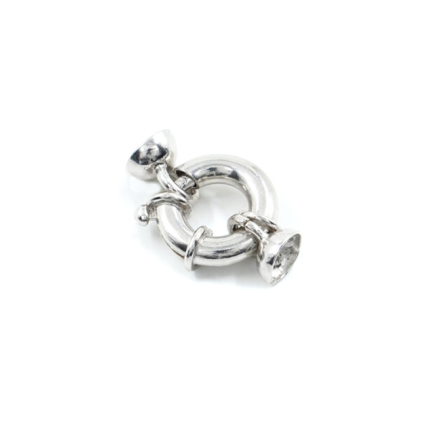 Sterling silver spring ring clasp size 16mm with cups 8mm diameter