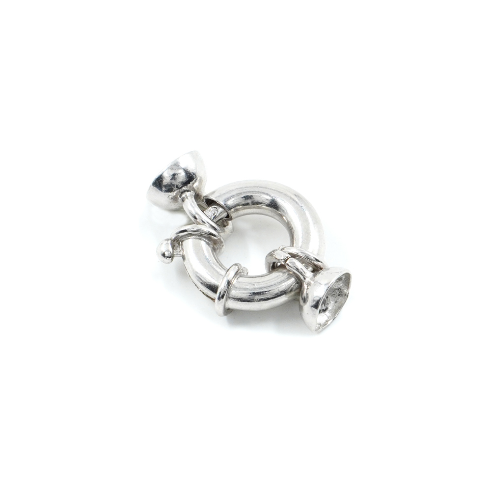 Sterling silver spring ring clasp size 16mm with cups 8mm diameter
